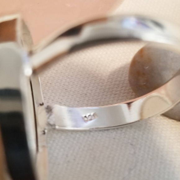 SOLD ON WHATNOT Handcarved Bone Goddess Face Silver Ring - Picture 5 of 6